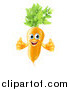 Vector Illustration of a Happy Carrot Vegetable Character Giving Two Thumbs up by AtStockIllustration