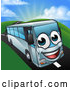 Vector Illustration of a Happy Cartoon Coach Bus Mascot by AtStockIllustration