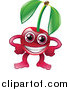 Vector Illustration of a Happy Cherry Character with Hands on Hips by AtStockIllustration