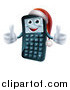 Vector Illustration of a Happy Christmas Calculator Holding a Thumb up by AtStockIllustration