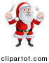 Vector Illustration of a Happy Christmas Santa Claus Holding Silverware by AtStockIllustration