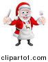 Vector Illustration of a Happy Christmas Santa Claus Wearing an Apron and Holding Silverware 2 by AtStockIllustration