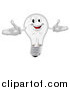 Vector Illustration of a Happy Clear Lightbulb Mascot with Open Arms by AtStockIllustration