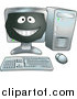 Vector Illustration of a Happy Computer Character by AtStockIllustration
