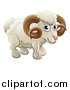 Vector Illustration of a Happy Cute Ram by AtStockIllustration