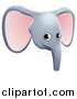 Vector Illustration of a Happy Elephant Face Avatar by AtStockIllustration