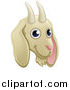 Vector Illustration of a Happy Goat Face Avatar by AtStockIllustration