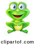 Vector Illustration of a Happy Green Frog Smiling by AtStockIllustration