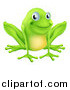 Vector Illustration of a Happy Green Frog Smiling by AtStockIllustration