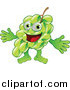 Vector Illustration of a Happy Green Grape Character Presenting by AtStockIllustration