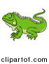 Vector Illustration of a Happy Green Iguana Lizard by AtStockIllustration