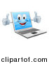 Vector Illustration of a Happy Laptop Mascot Holding Two Thumbs up by AtStockIllustration