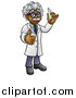 Vector Illustration of a Happy Male Scientist Holding a Test Tube and Giving a Thumb up by AtStockIllustration