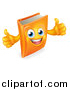 Vector Illustration of a Happy Orange Book Character Giving Two Thumbs up by AtStockIllustration