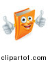 Vector Illustration of a Happy Orange Book Character Smiling and Holding Two Thumbs up by AtStockIllustration