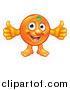 Vector Illustration of a Happy Orange Mascot Giving Two Thumbs up by AtStockIllustration