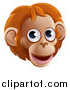 Vector Illustration of a Happy Orangutan Face Avatar by AtStockIllustration