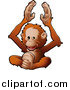 Vector Illustration of a Happy Orangutan Monkey Clapping His Hands and Feet by AtStockIllustration