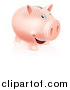 Vector Illustration of a Happy Pink Piggy Bank Smiling by AtStockIllustration