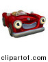 Vector Illustration of a Happy Red Car Character by AtStockIllustration