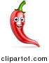Vector Illustration of a Happy Red Chile Pepper Mascot Character by AtStockIllustration