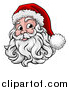Vector Illustration of a Happy Santa Face with a Hat and Beard by AtStockIllustration
