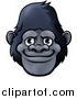 Vector Illustration of a Happy Smiling Gorilla Face Avatar by AtStockIllustration