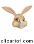 Vector Illustration of a Happy Tan Easter Bunny Rabbit Face by AtStockIllustration
