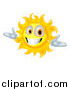 Vector Illustration of a Happy Welcoming Sun Character Smiling by AtStockIllustration