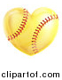 Vector Illustration of a Heart Shaped Softball by AtStockIllustration