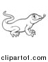 Vector Illustration of a Lineart Komodo Dragon Lizard by AtStockIllustration