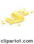 Vector Illustration of a Liquid Gold USD Dollar Symbol by AtStockIllustration