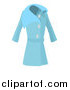 Vector Illustration of a Long Blue Ladies Coat by AtStockIllustration