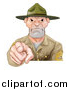 Vector Illustration of a Mad Male Army Boot Camp Drill Sergeant Pointing at You by AtStockIllustration