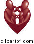 Vector Illustration of a Maroon Heart Family by AtStockIllustration