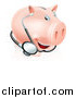 Vector Illustration of a Medical Piggy Bank with a Stethoscope by AtStockIllustration