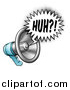Vector Illustration of a Megaphone with a Huh Speech Bubble by AtStockIllustration