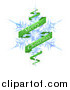 Vector Illustration of a Merry Christmas Greeting Banner Around a Snowflake by AtStockIllustration