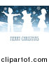 Vector Illustration of a Merry Christmas Greeting Featuring Happy Children Beside Snowman by AtStockIllustration