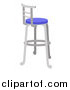 Vector Illustration of a Metal Stool with a Blue Seat by AtStockIllustration