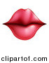 Vector Illustration of a Mouth with Puckered Red Lips by AtStockIllustration