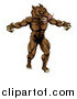 Vector Illustration of a Muscular Aggressive Clawed Boar Man Mascot Attacking by AtStockIllustration