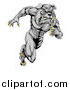 Vector Illustration of a Muscular Sports Bulldog Mascot Running by AtStockIllustration