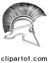 Vector Illustration of a Outlined Spartan Corinthian Helmet by AtStockIllustration