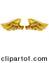 Vector Illustration of a Pair of 3d Metal Gold Wings by AtStockIllustration