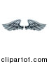 Vector Illustration of a Pair of 3d Silver Metal Wings by AtStockIllustration