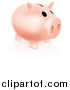Vector Illustration of a Pale Pink Piggy Bank and Reflection on White by AtStockIllustration