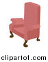 Vector Illustration of a Pink Chair with Wooden Legs by AtStockIllustration