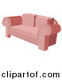 Vector Illustration of a Pink Living Room Couch by AtStockIllustration