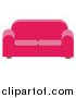 Vector Illustration of a Pink Loveseat Couch by AtStockIllustration